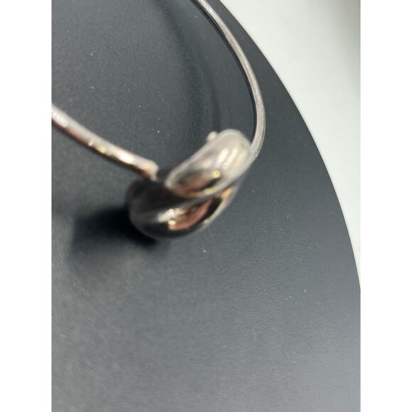 Luna Sterling Silver 925 Puffy O Circle Designer Signed Bangle Bracelet - Picture 6 of 8